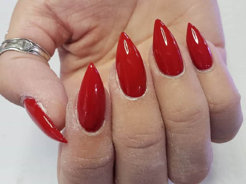 Red Stiletto Nails: 9 Radiant Designs To Try in 2024