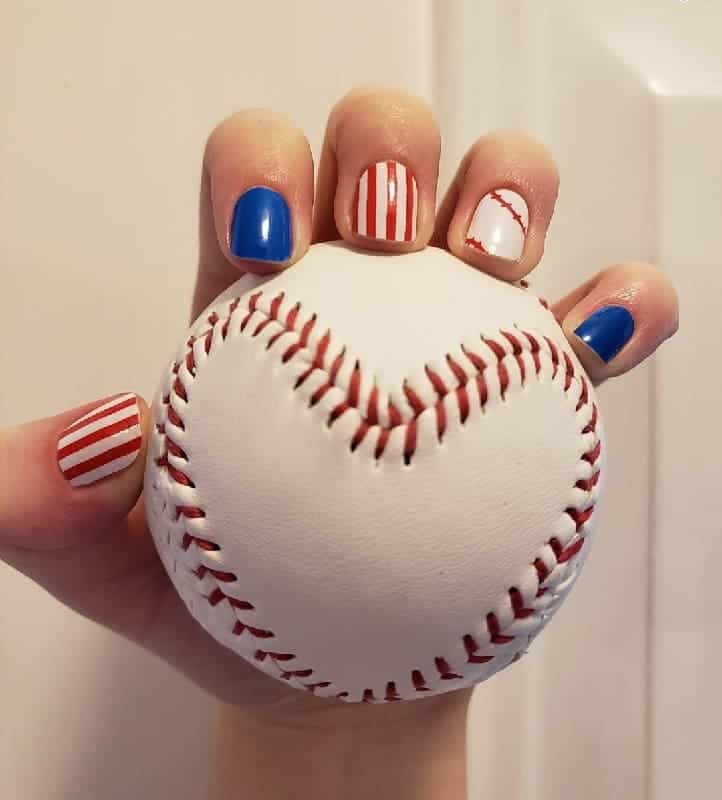 red, white and blue nails