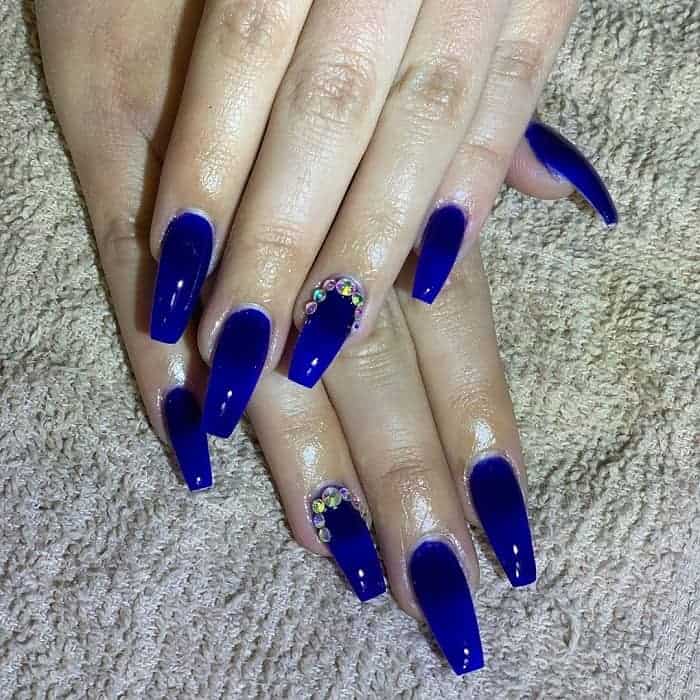 Royal Blue Ombre Nail Art