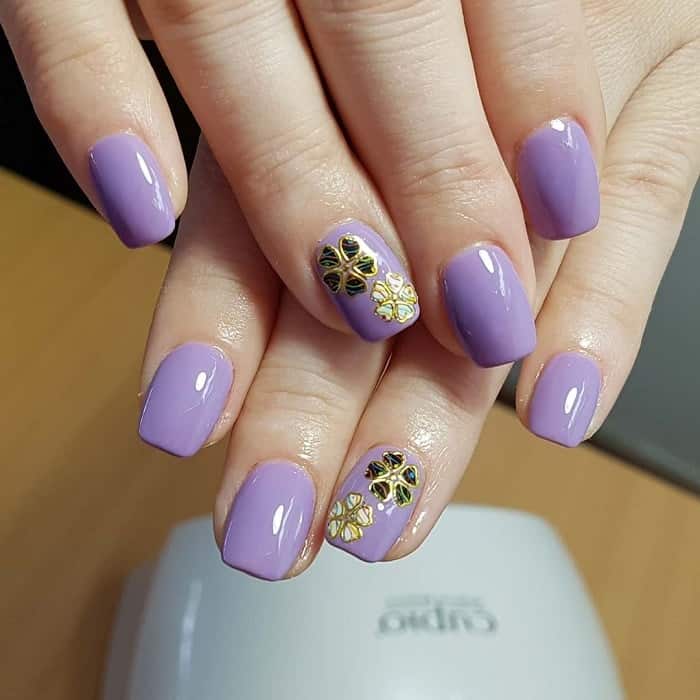 Purple Short Acrylic Nails