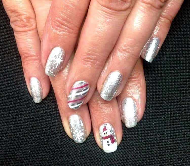 silver nails for christmas