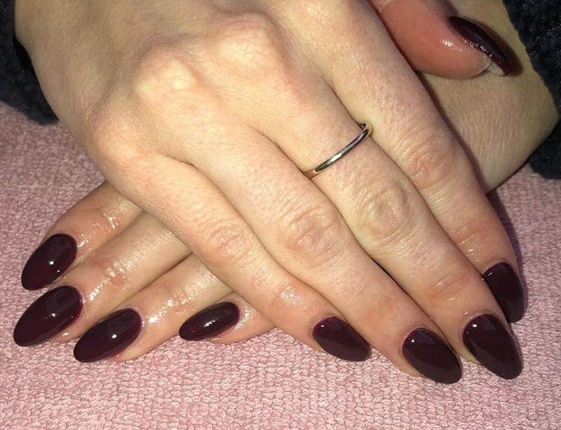 Wine Color Nails 