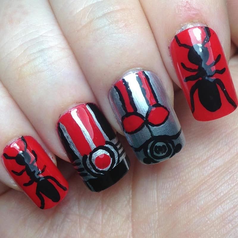 marvel antman nail art