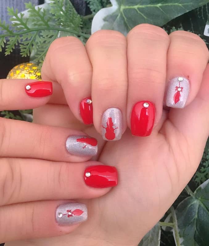 short square christmas nails