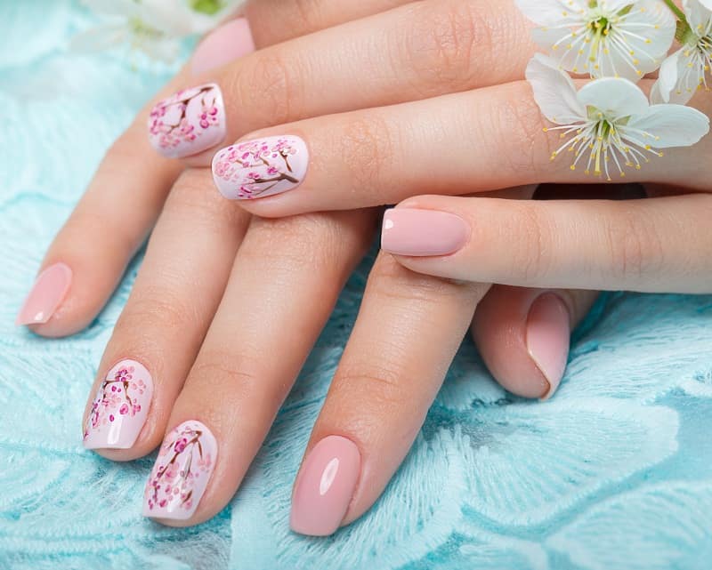 cherry blossom nails