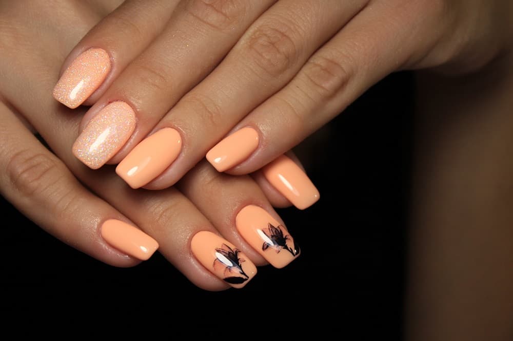peach nails for dark skin