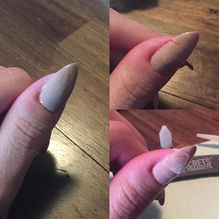 How to Fix a Cracked Acrylic Nail at Home - Put Tea Bag Cutting on the Crack