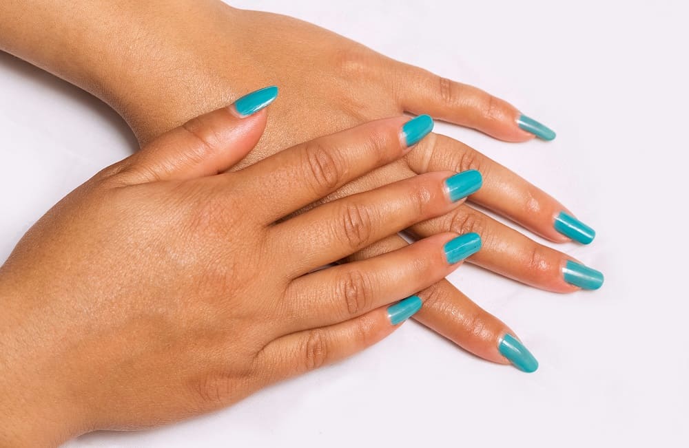 Ocean Blue Nail Color for Tan Skin