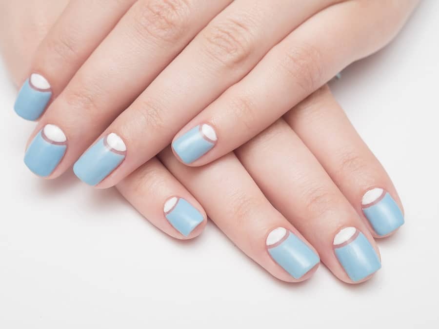 light blue nails