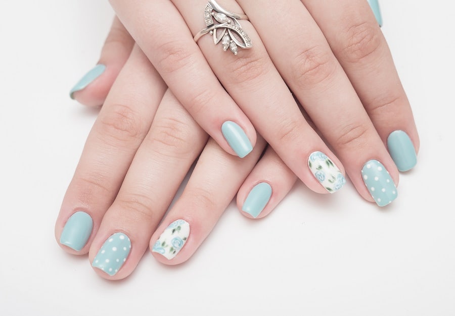 light blue nail design