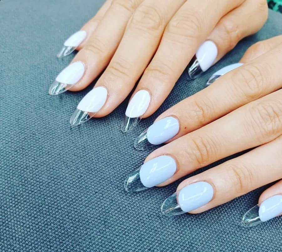 light blue sculpt nails