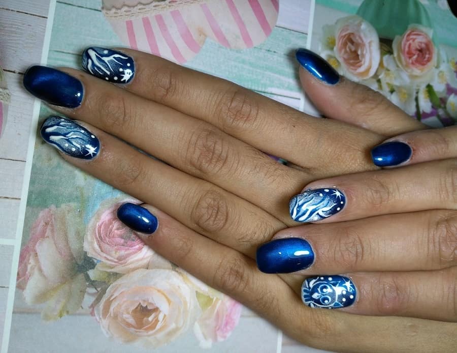 navy blue gel nails