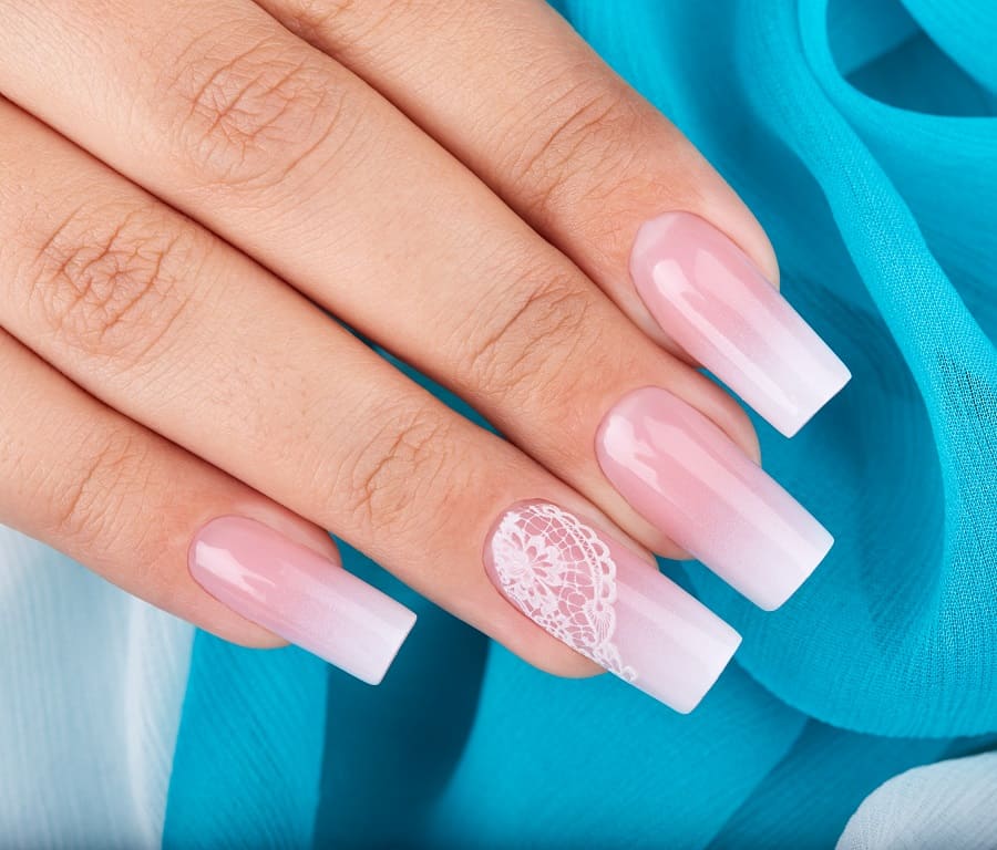 nude pink ombre nails