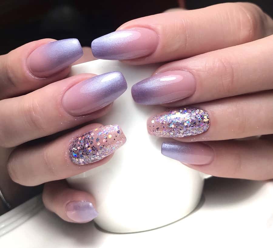 pink and blue ombre nails