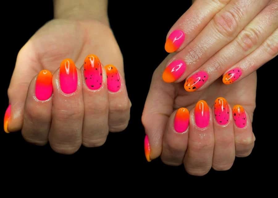 pink and orange ombre nails