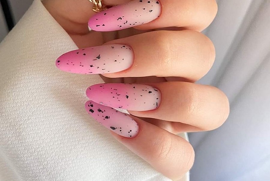 pink ombre nail design