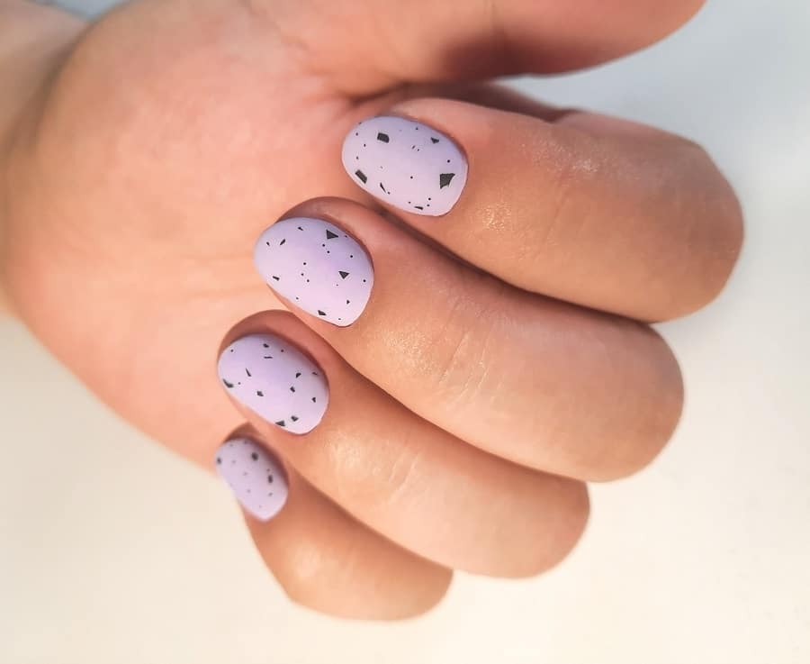 short black and purple nails