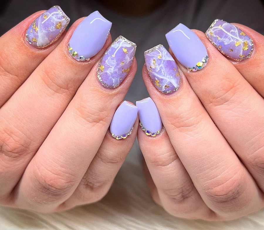 amethyst inspired geode nails