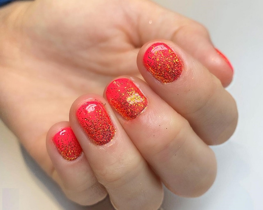 bright coral nails