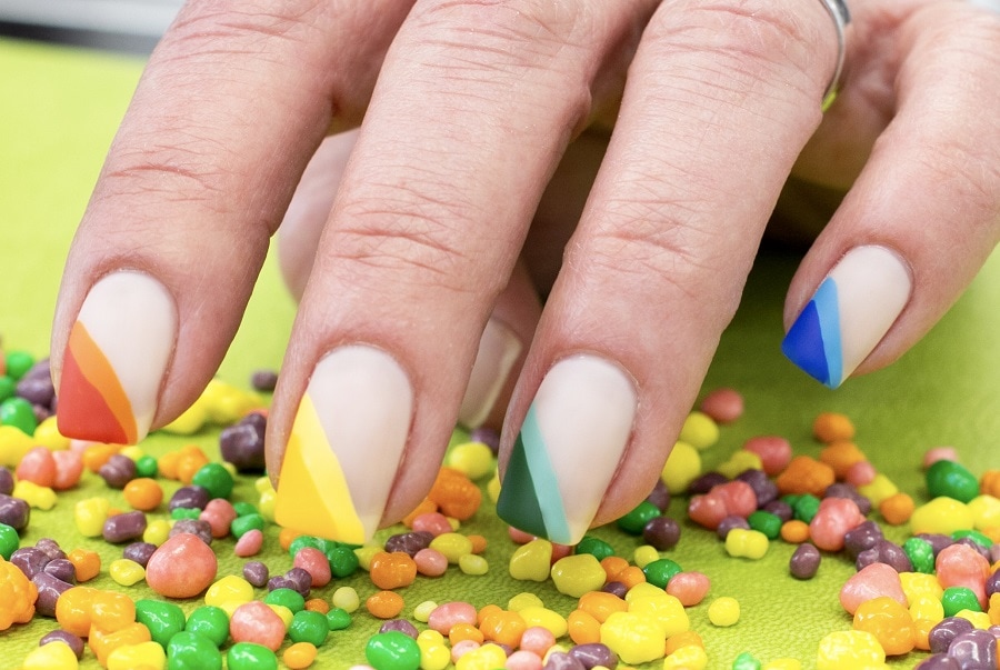 color block french nails