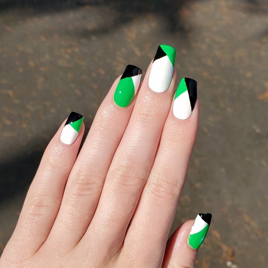 color block square nails