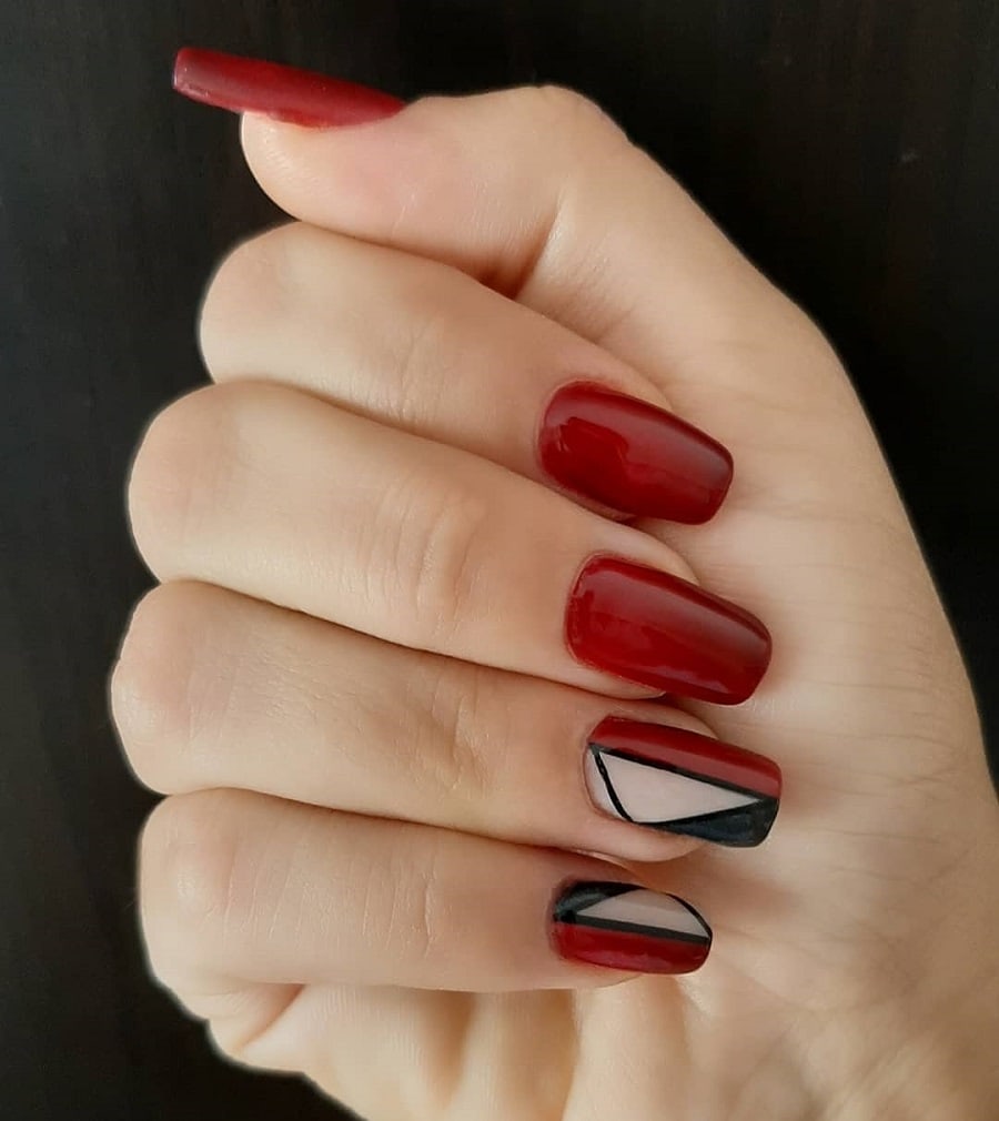 color blocking nail design