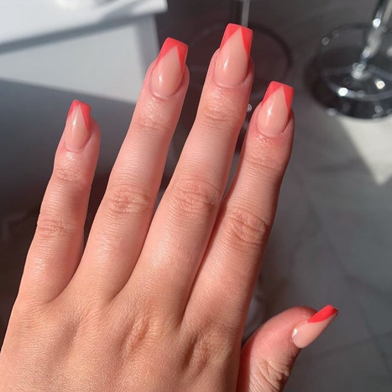 coral french nails