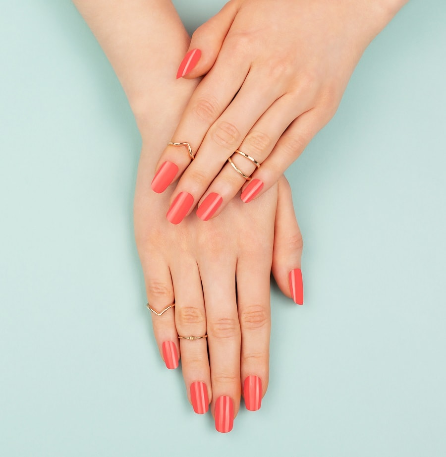 coral squoval nails