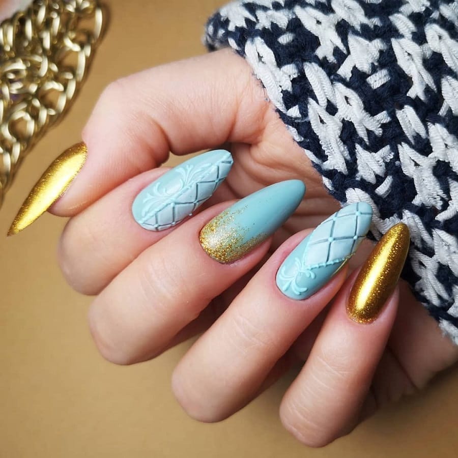 fishnet matte nails