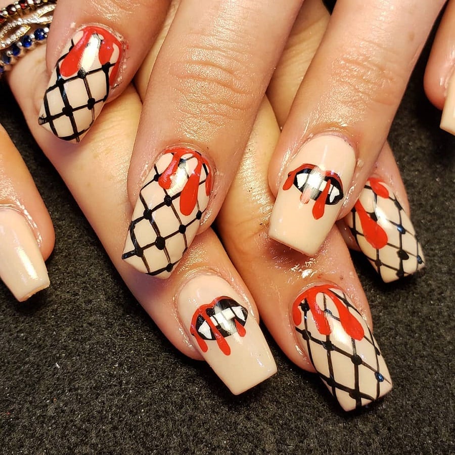 fishnet nail designs