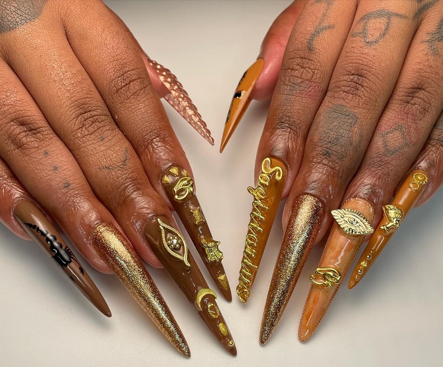 golden egyptian nails