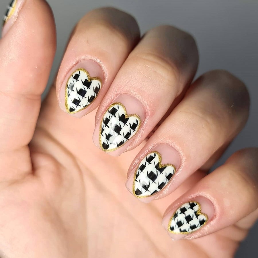 houndstooth nail sticker for valentines day