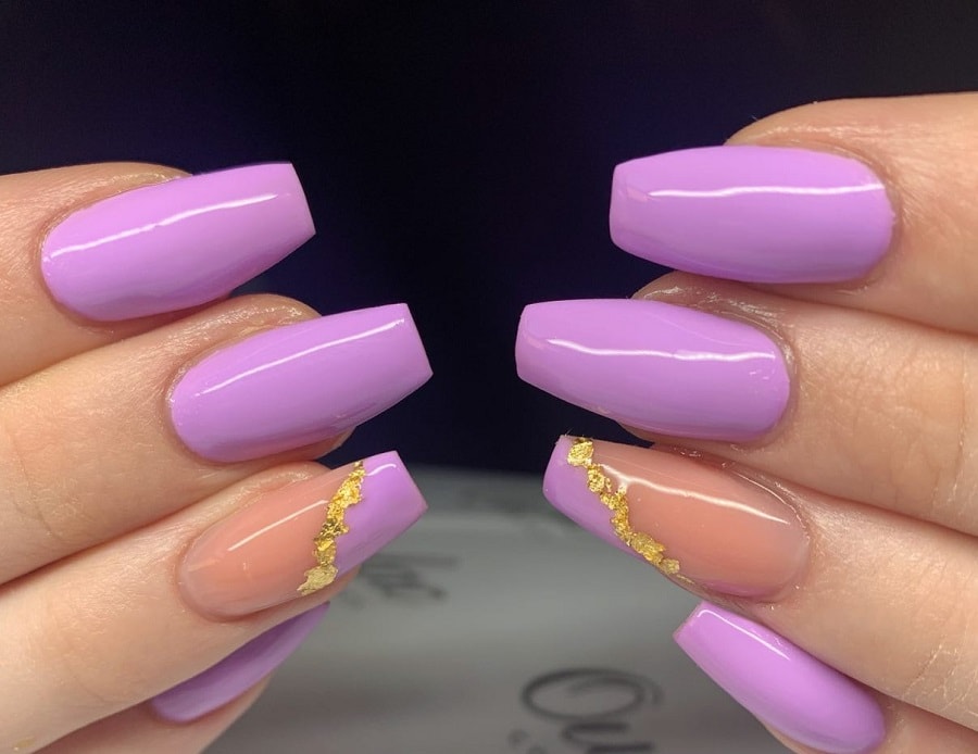 lavender and gold nail designs