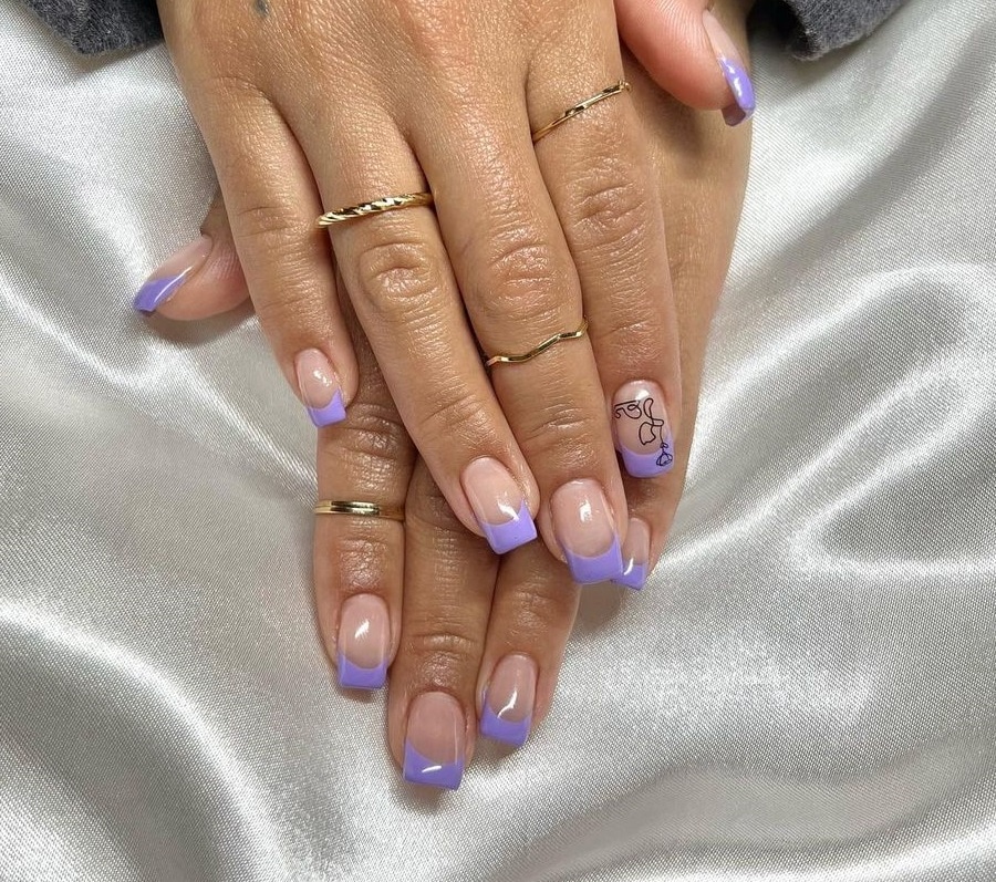 lavender french tip nails