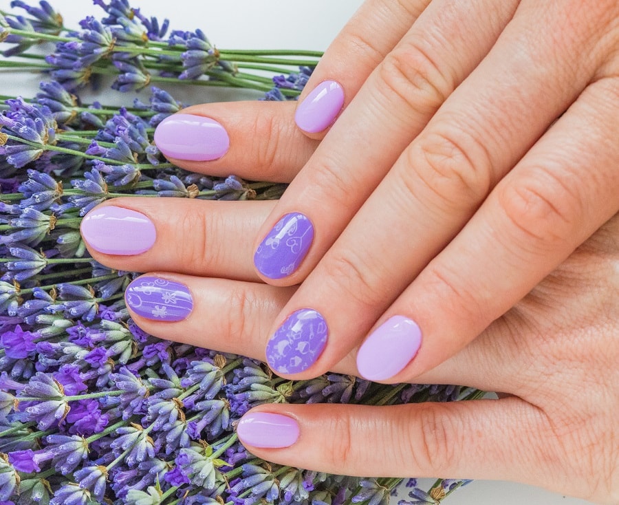 lavender purple nail designs