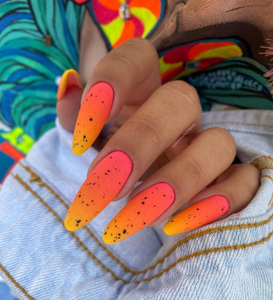 long neon ombre nails