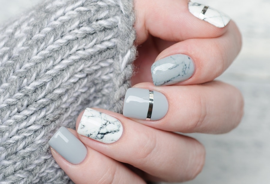 marble inspired geode nails