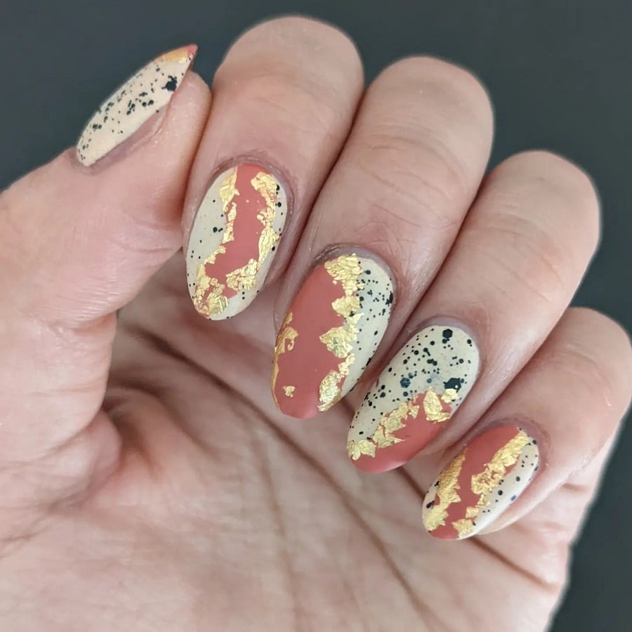 matte geode nails