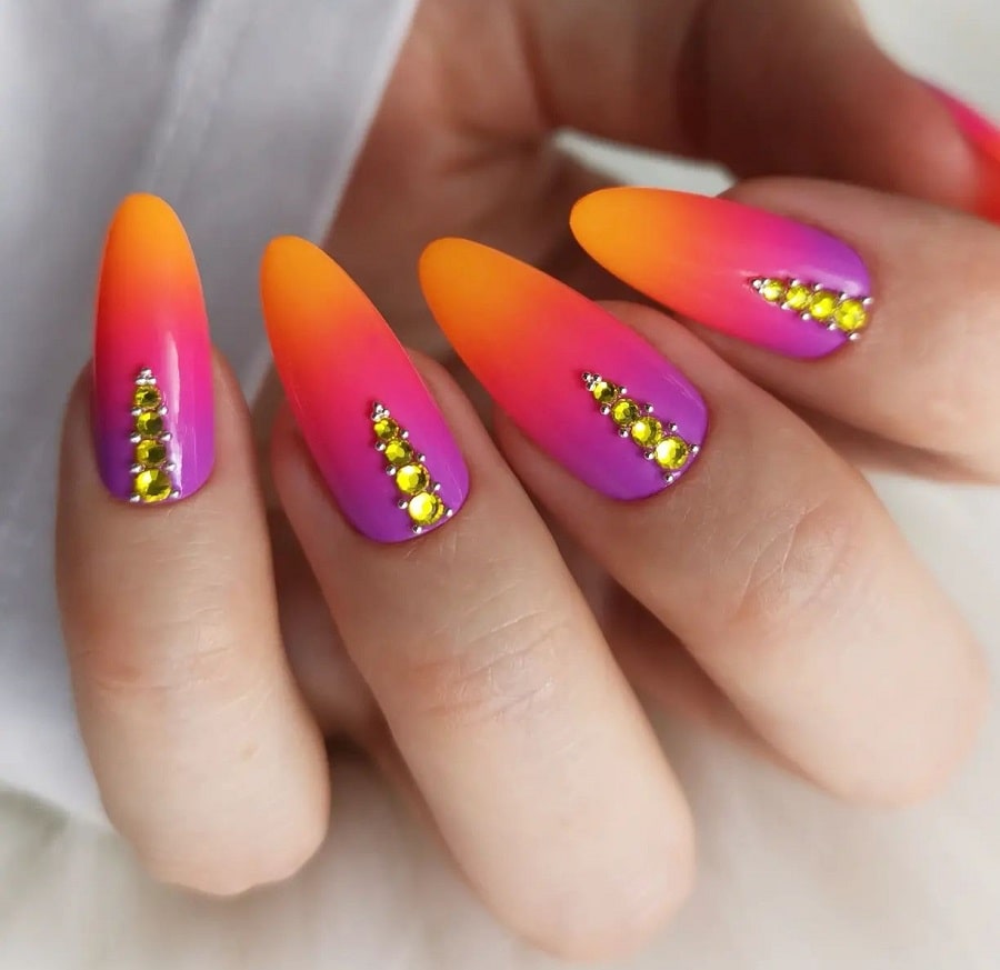 neon ombre nails