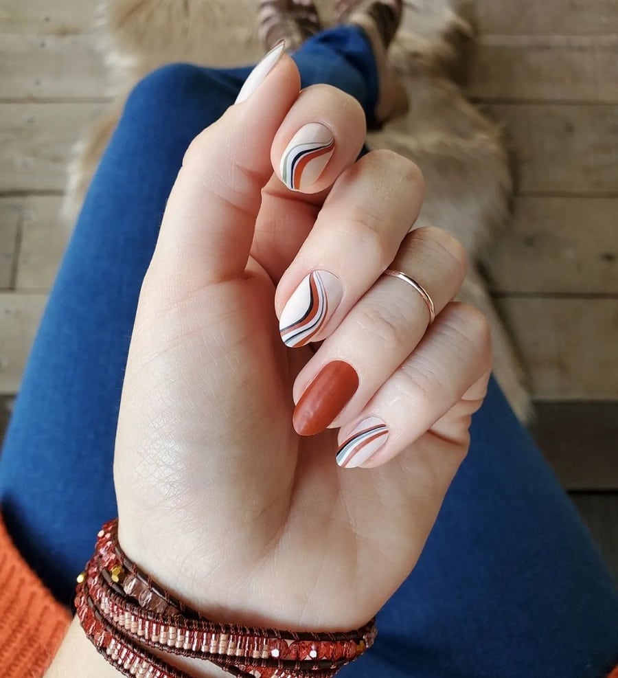 oval shape geode nails