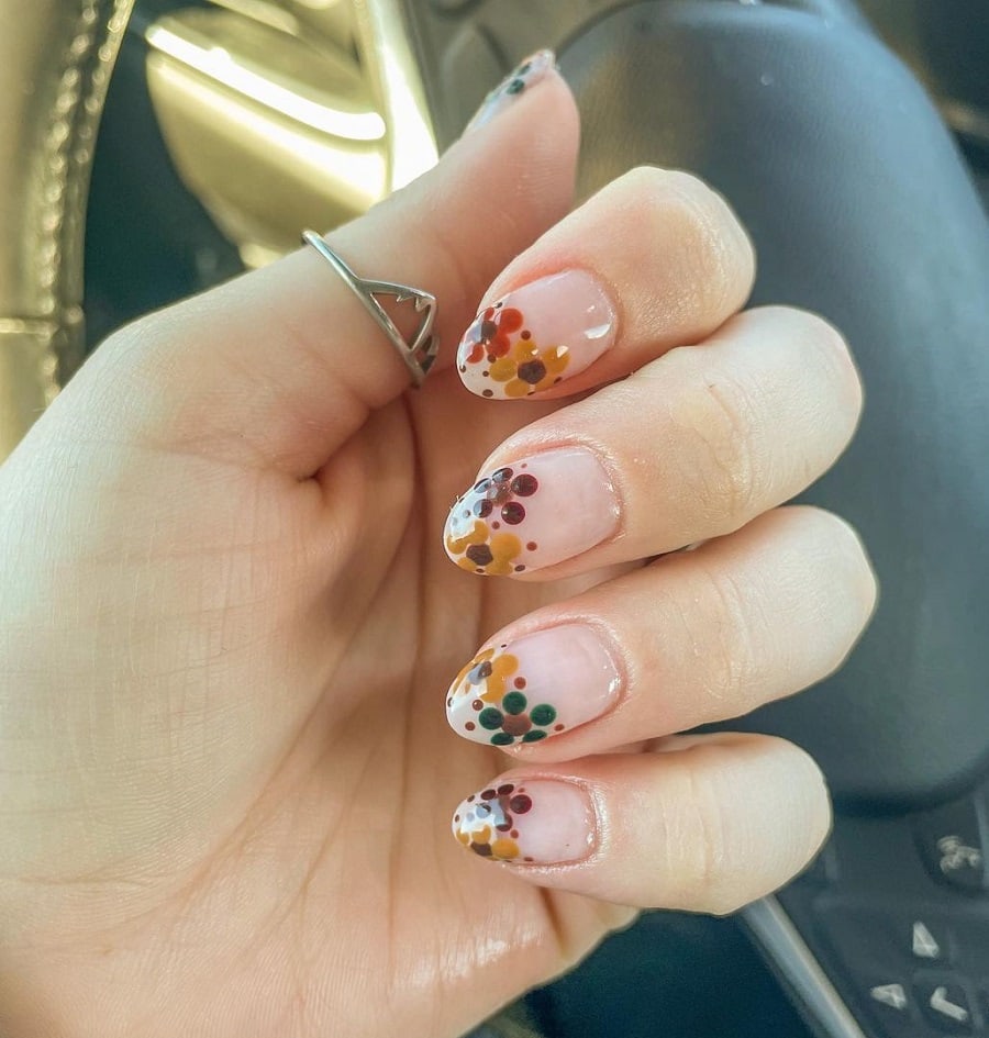retro flower nails