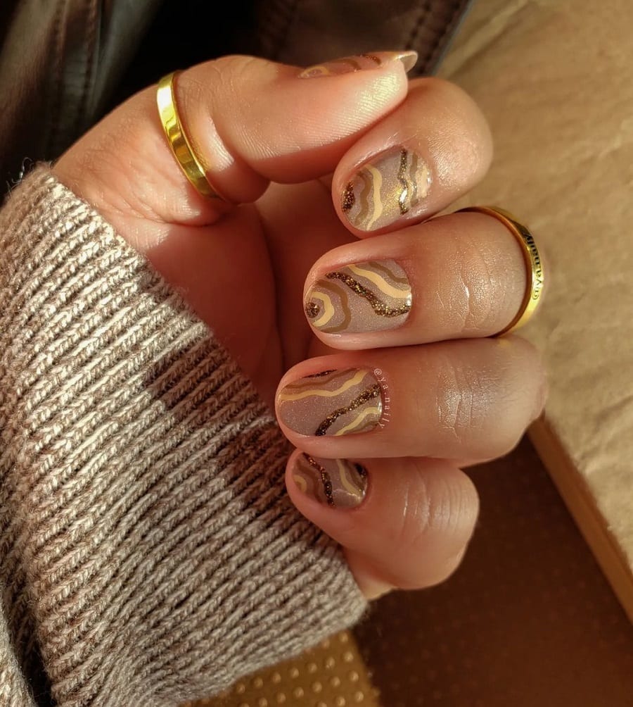 short geode nail art