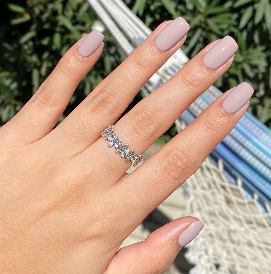 taupe color squoval nails