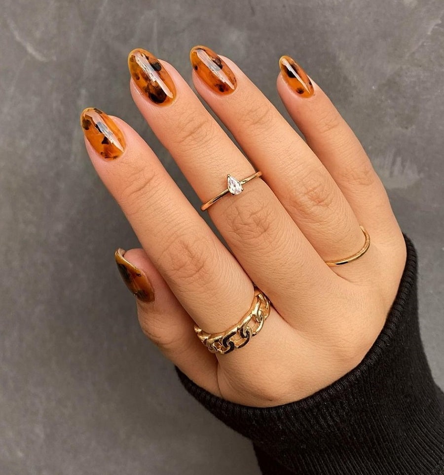 tiger eye geode nails