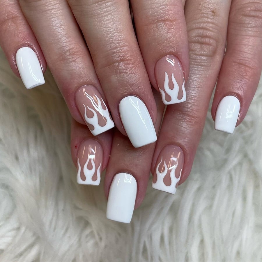 white flame nails