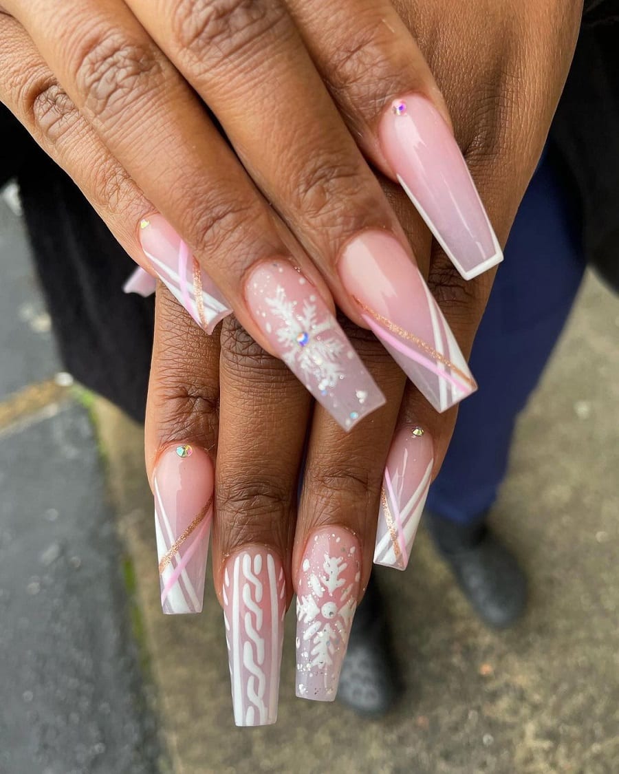 coffin french nails on dark skin