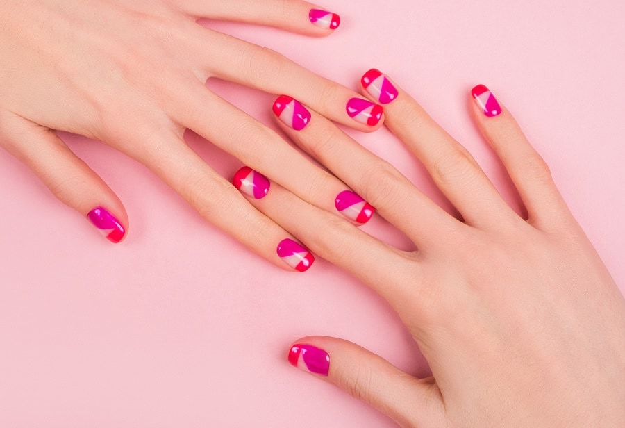 color block acrylic nails