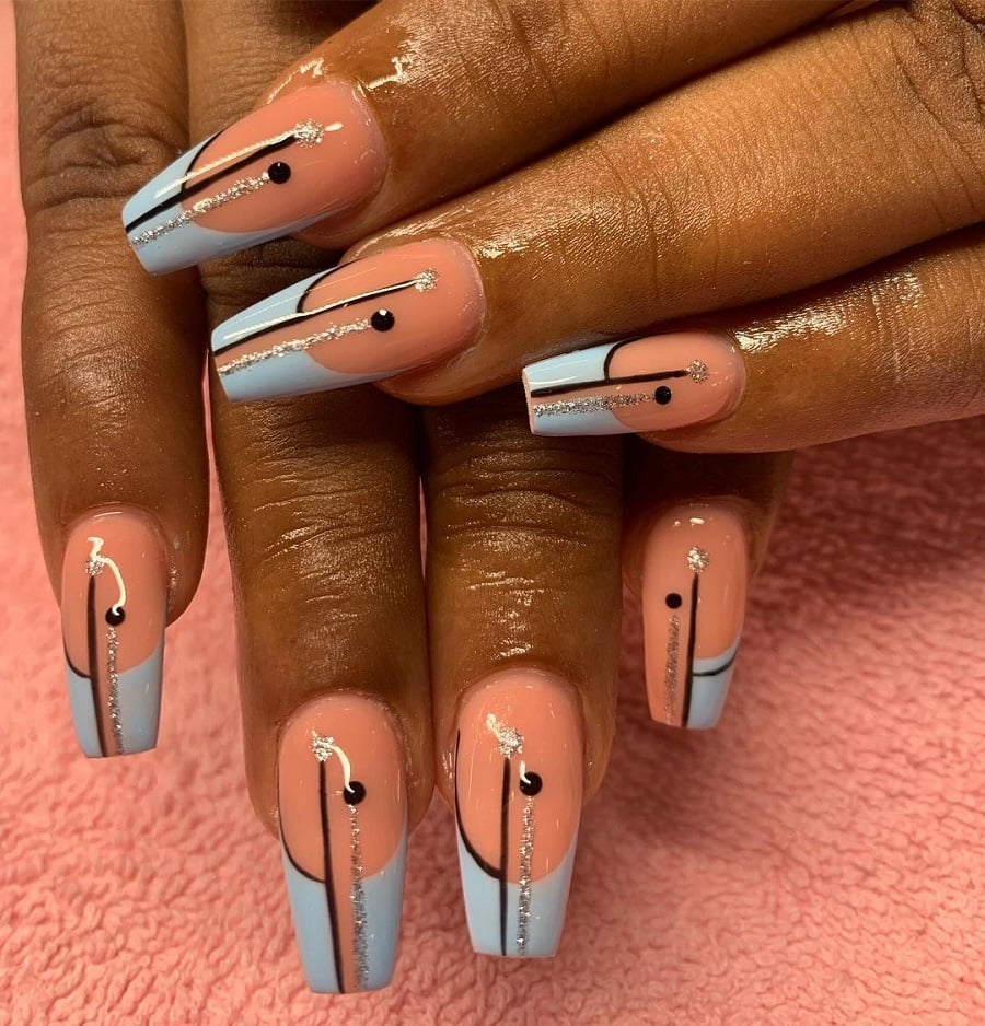 gel nails with french tip on dark skin