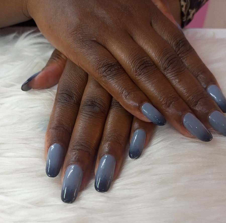 long ombre nails on dark skin