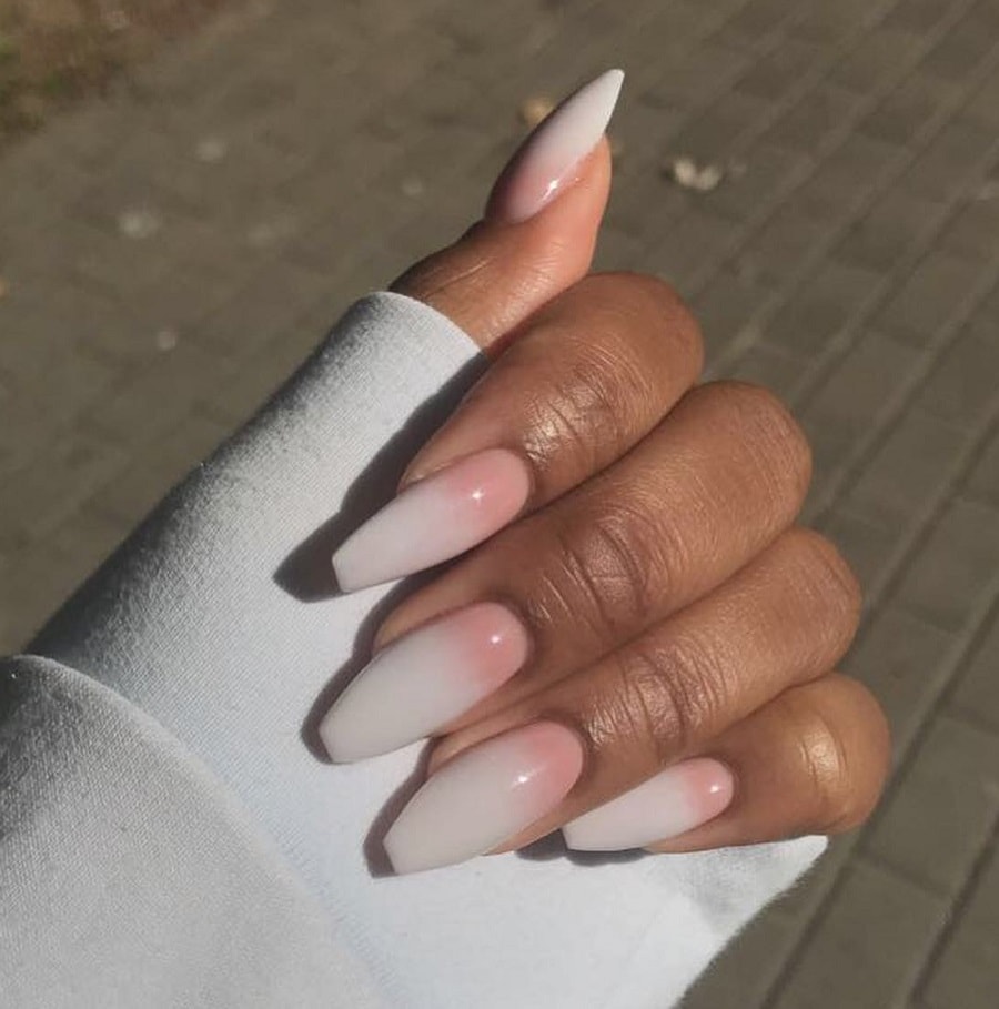 ombre coffin nails on dark skin